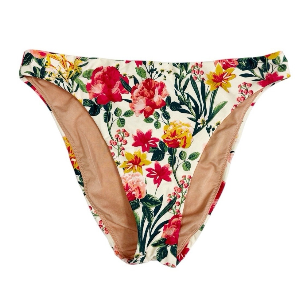 J.Crew Women's M High Leg High Waist Swim Bottom Vintage Pink Floral NWT‎